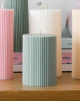 Ribbed Pillar Candle | Sun Drenched Cotton