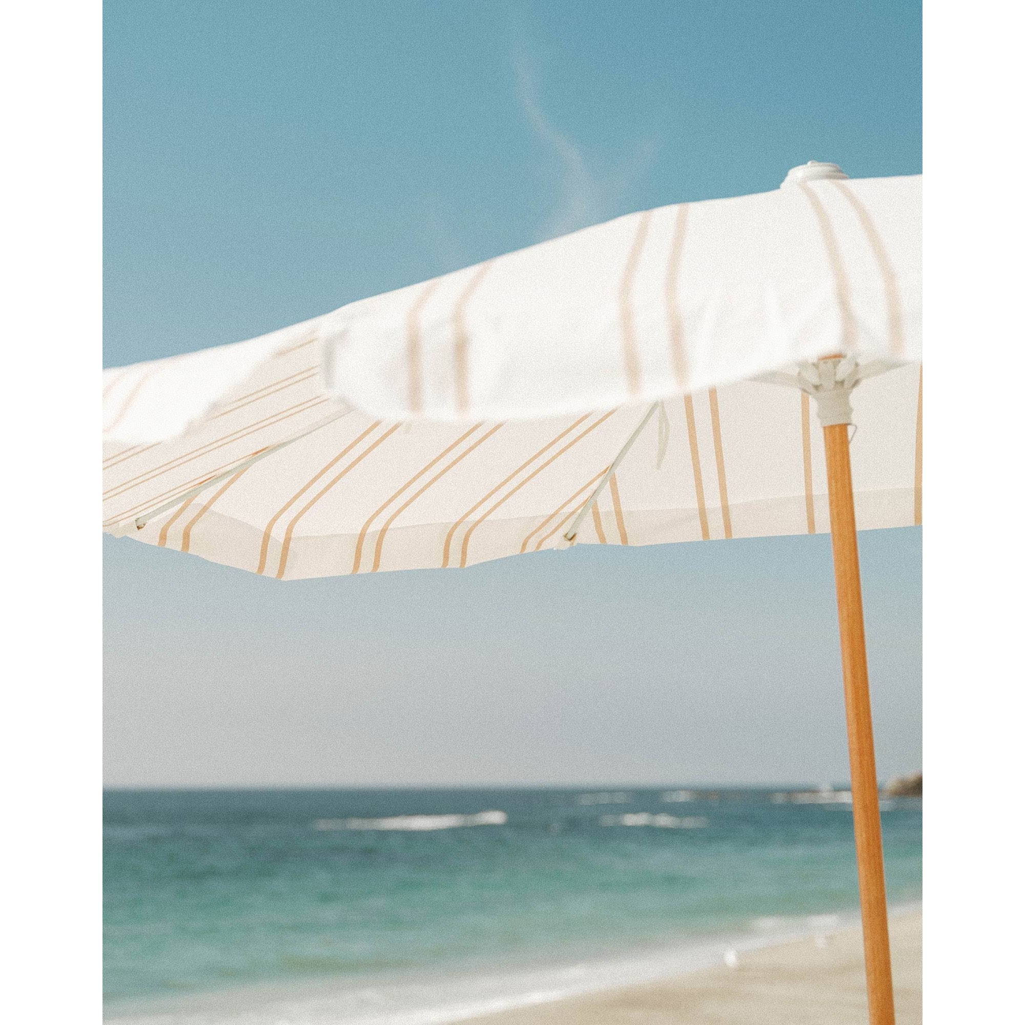Business &amp; Pleasure- Amalfi Umbrella in Sand Two Stripe